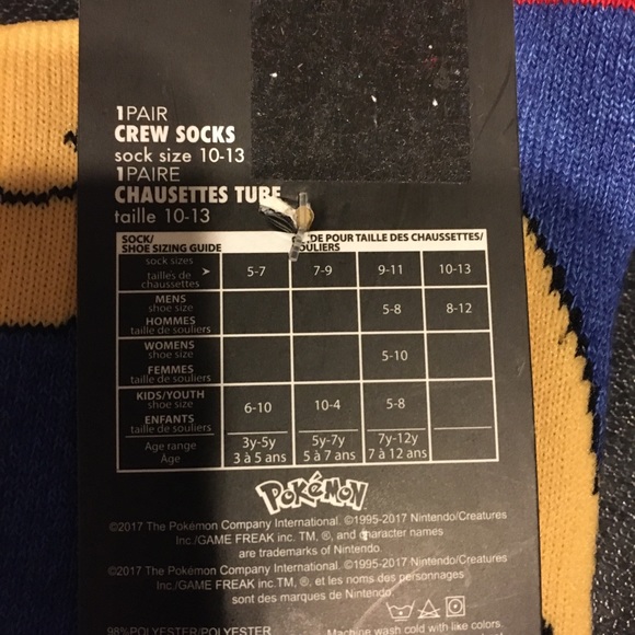 Bioworld Pokémon Pikachu Crew tube Socks New - Picture 5 of 5